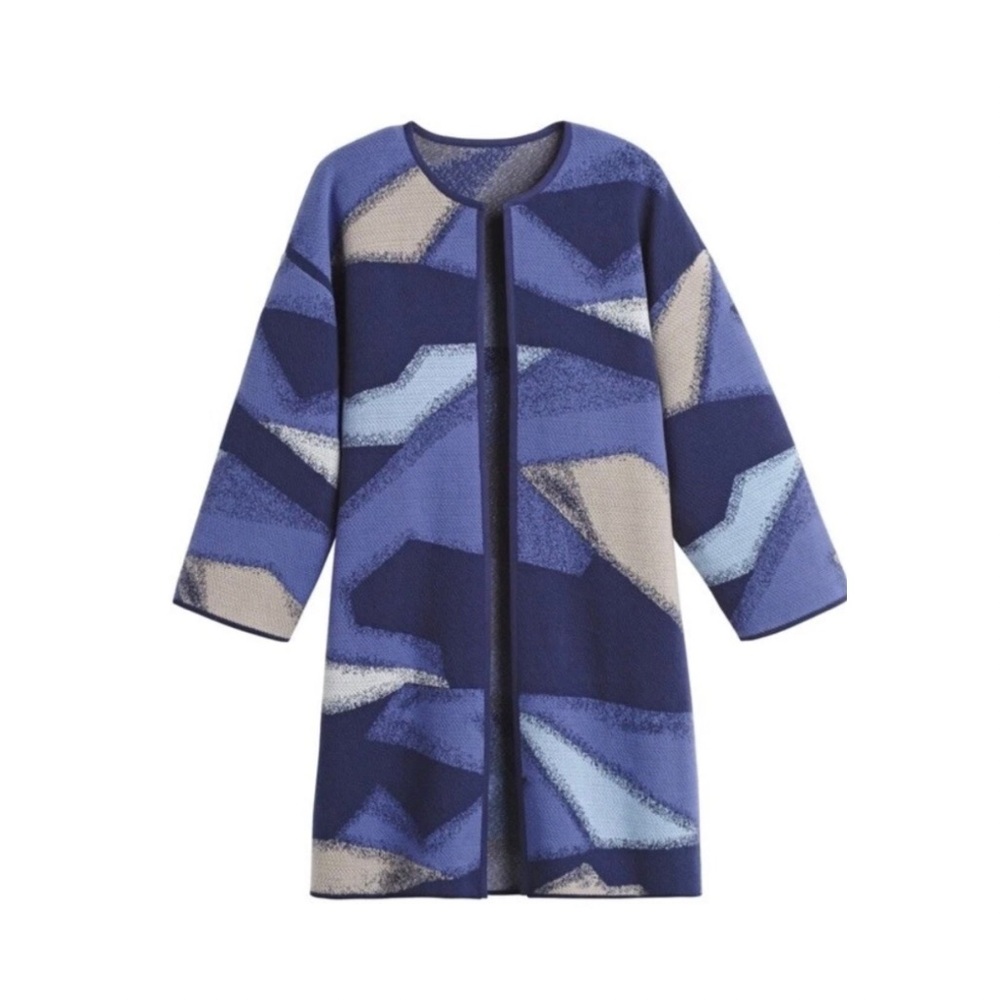 Chico's Painted Pattern Cardigan Sweater